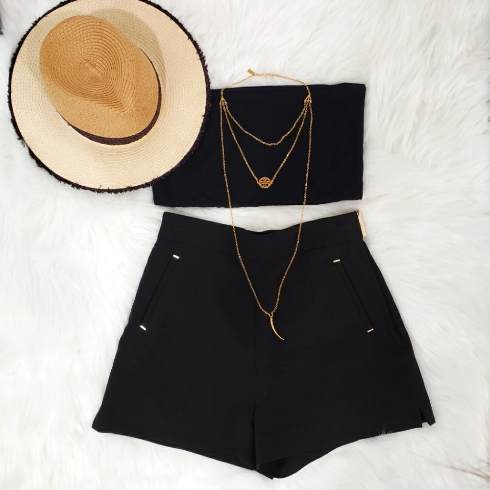 Black Ribbed Bandeau